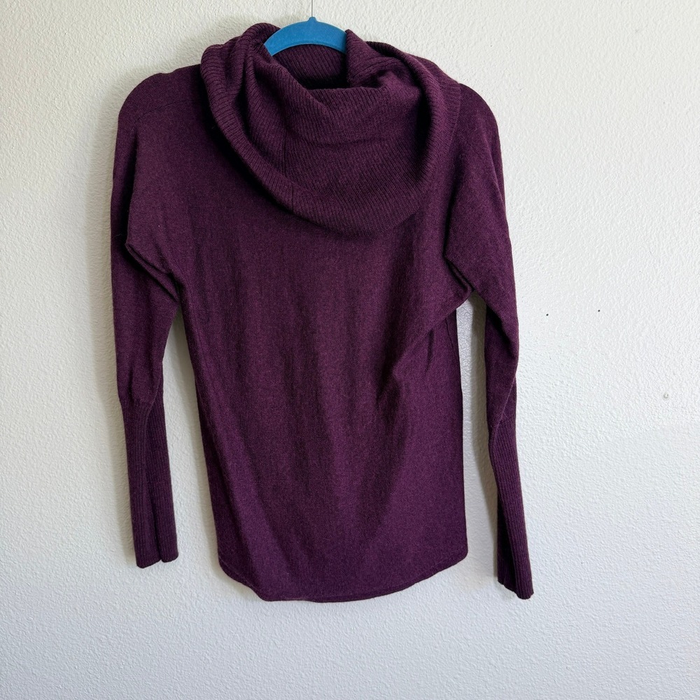 Nanette Lepore Plum Purple Merino Wool Cowl Neck Sweater Womens Medium